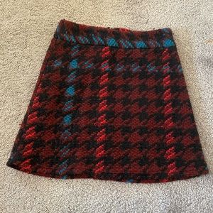 Top shop red blue black houndstooth mini skirt